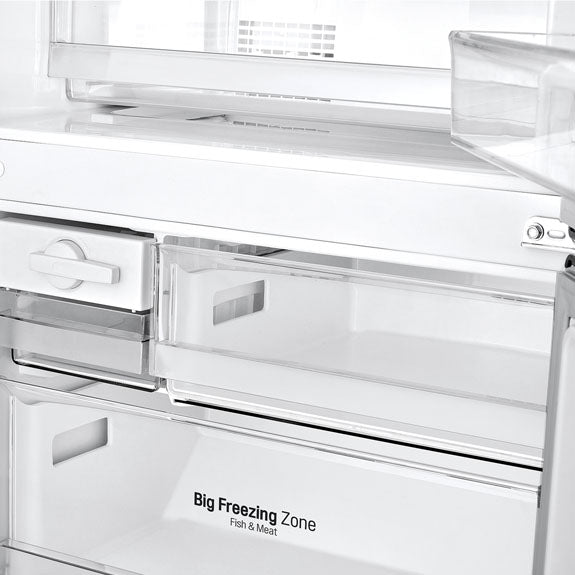 LG 420L Bottom Mount Fridge Freezer - Black Steel