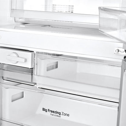 LG 420L Bottom Mount Fridge Freezer - Black Steel