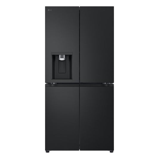 LG 508L Quad Door Fridge Freezer with Ice & Water Dispenser - Matte Black