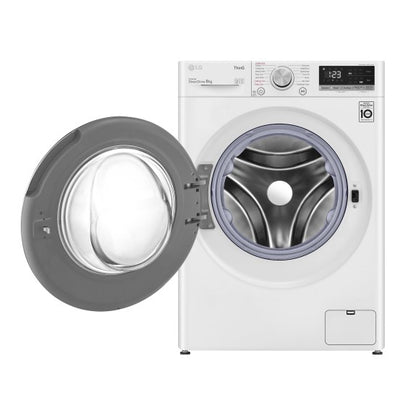 LG 8kg Front Load Washing Machine - White (Series 5)