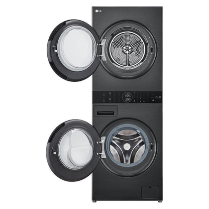 LG 12kg + 10kg Smart AI WashTower All-In-One Stacked Washer Dryer Combo - Black
