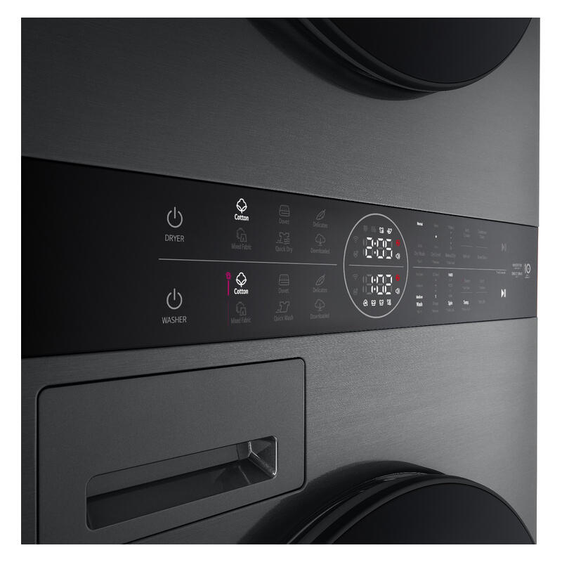 LG 12kg + 10kg Smart AI WashTower All-In-One Stacked Washer Dryer Combo - Black