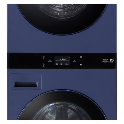 LG 19kg + 10kg Smart AI WashTower All-In-One Stacked Washer Dryer Combo - Navy Blue