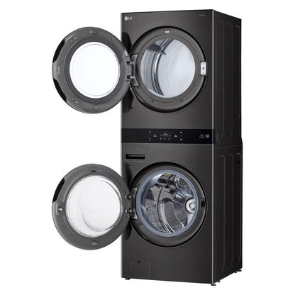 LG 19kg + 10kg Smart AI WashTower All-In-One Stacked Washer Dryer Combo - Black