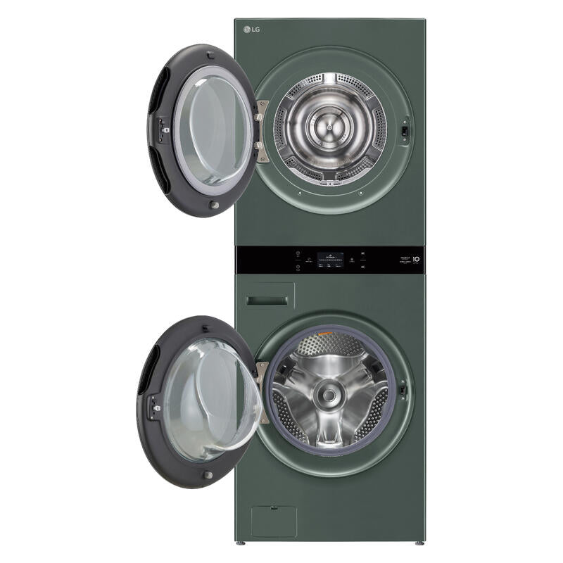 LG 19kg + 10kg Smart AI WashTower All-In-One Stacked Washer Dryer Combo - Forest Green