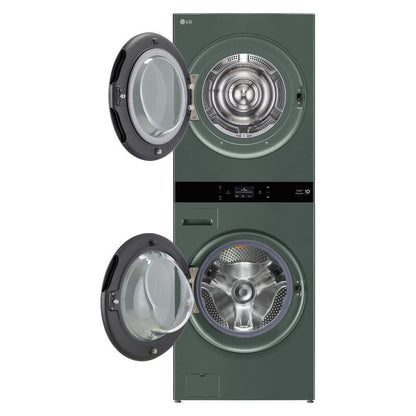 LG 19kg + 10kg Smart AI WashTower All-In-One Stacked Washer Dryer Combo - Forest Green