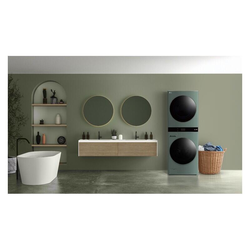 LG 19kg + 10kg Smart AI WashTower All-In-One Stacked Washer Dryer Combo - Forest Green