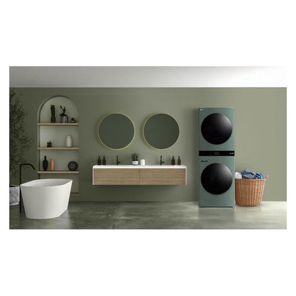 LG 19kg + 10kg Smart AI WashTower All-In-One Stacked Washer Dryer Combo - Forest Green