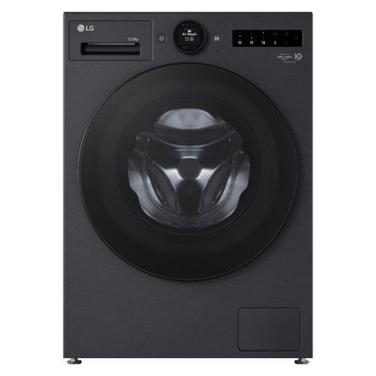 LG 12kg + 8kg Smart AI Front Load Washing Machine and Dryer Combo – Matte Black (Series 10)