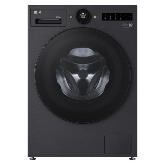 LG 12kg + 8kg Smart AI Front Load Washing Machine and Dryer Combo – Matte Black (Series 10)