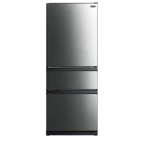 Mitsubishi Electric 450L 3 Door Bottom Mount - Stainless Steel