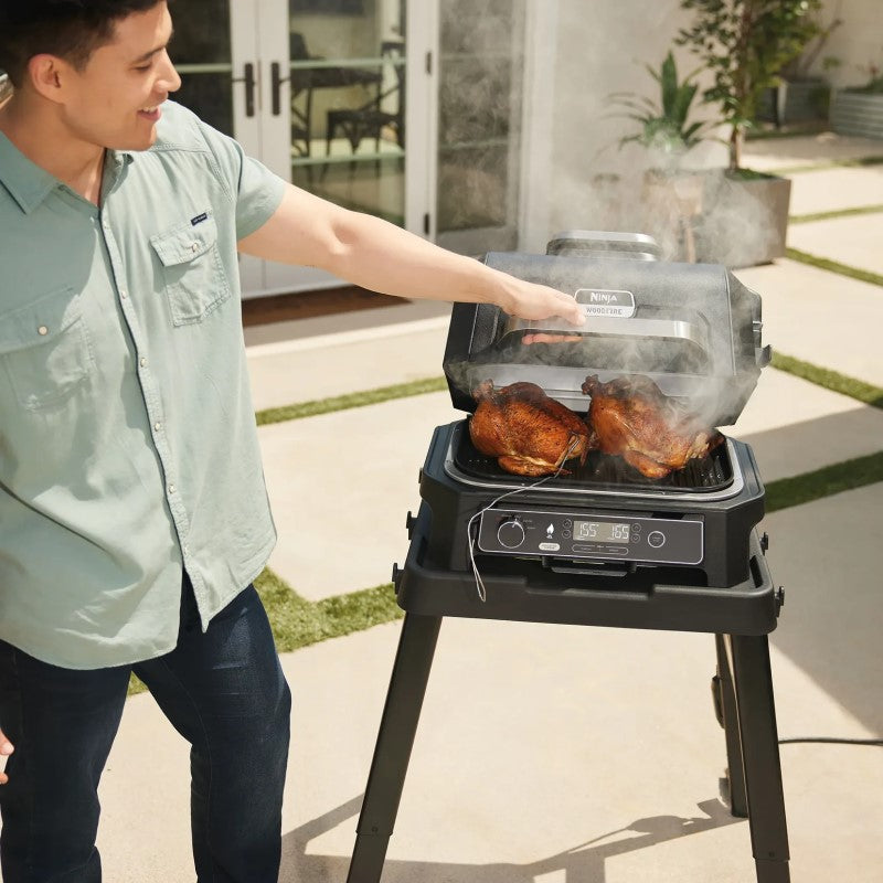 Ninja Woodfire Electric BBQ Grill and Smoker - Cool Grey