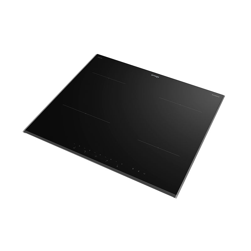Omega 60cm 4-Zone Induction Cooktop with Power Phasing - Black Glass