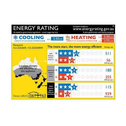 Panasonic 2.5/3.0kW Split Reverse Air Purifying Air Conditioner