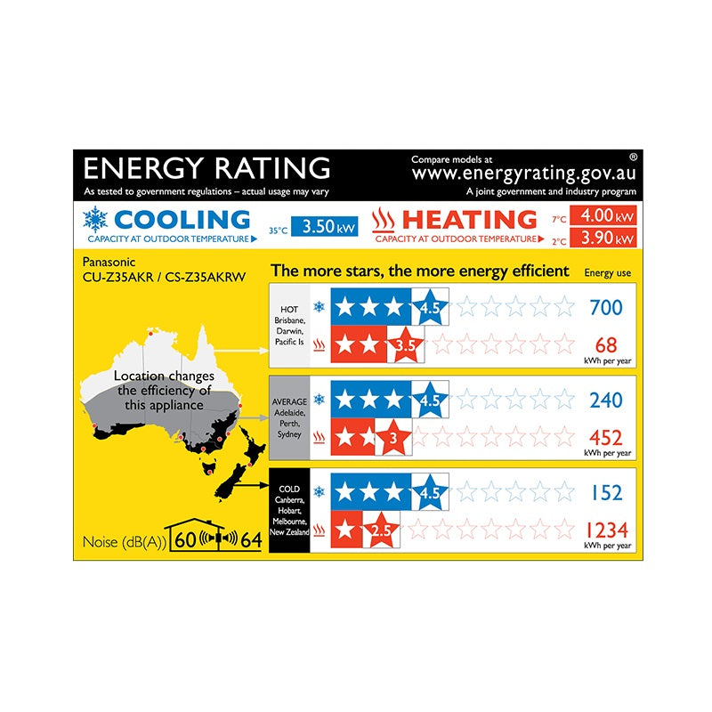 Panasonic 3.5/4.0kW Split Reverse Air Purifying Air Conditioner