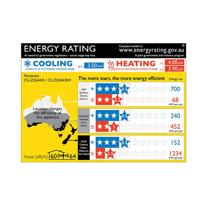 Panasonic 3.5/4.0kW Split Reverse Air Purifying Air Conditioner