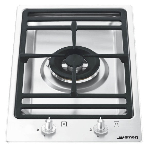 Smeg 30cm Domino Single Wok Burner Cooktop - Stainless Steel