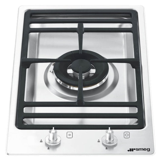 Smeg 30cm Domino Single Wok Burner Cooktop - Stainless Steel