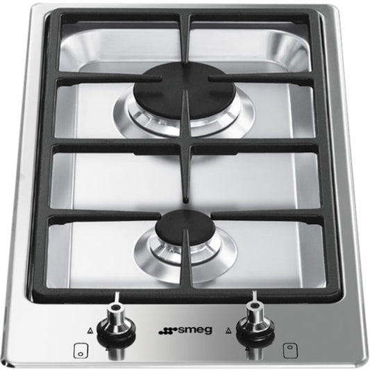 Smeg 30cm Domino Style Gas Cooktop - Stainless Steel