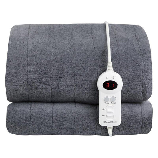 Russell Hobbs Microfleece Heated Throw - Grey