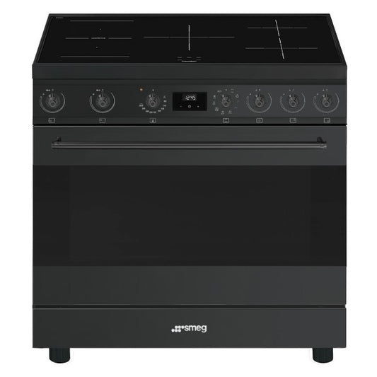 Smeg 90cm Freestanding Cooker Induction Hob - Full Black