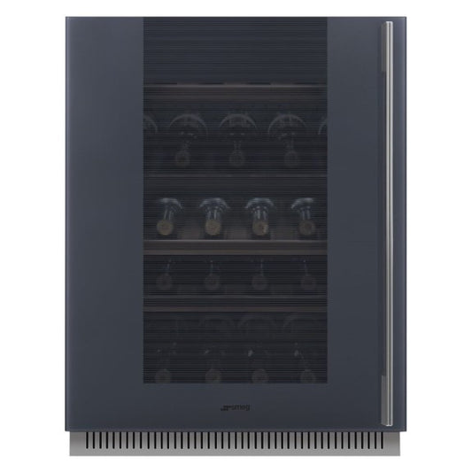 Smeg 38 Bottle Built-In Wine Fridge - Grey (Linea) LH