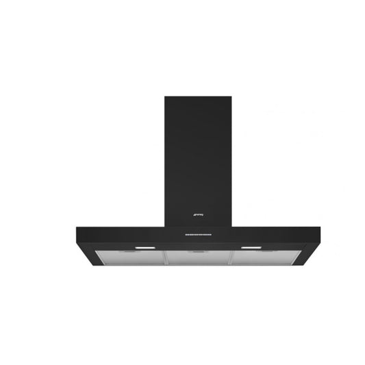 Smeg Universal 90cm Wall Mount T-Shape Canopy Rangehood - Matte Black