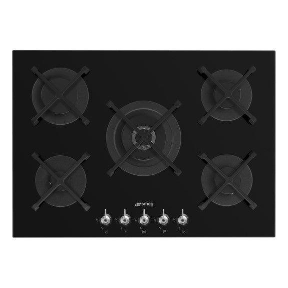 Smeg 72cm Classic Gas on Glass Hob - Black