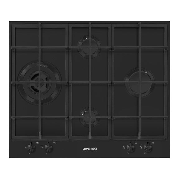 Smeg 60cm Classic FFD 3 Burner+ Wok - Matte Black