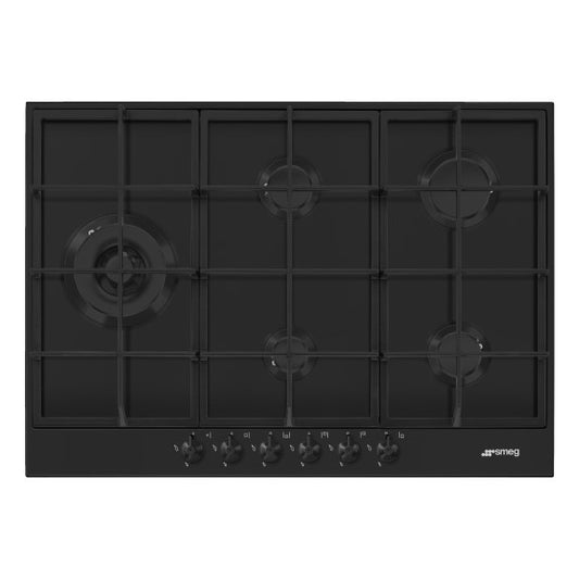 Smeg Classic 4 Gas + Wok Cooktop - Matte Black
