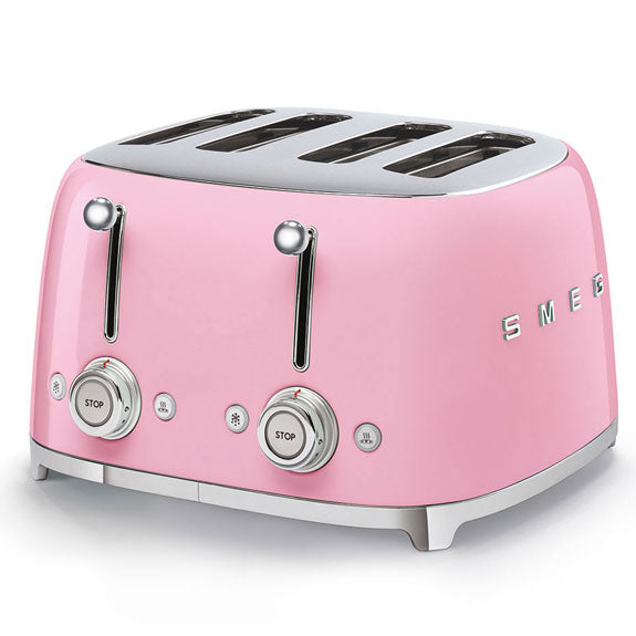 Smeg Retro Style 4 Slice Toaster - Pastel Pink
