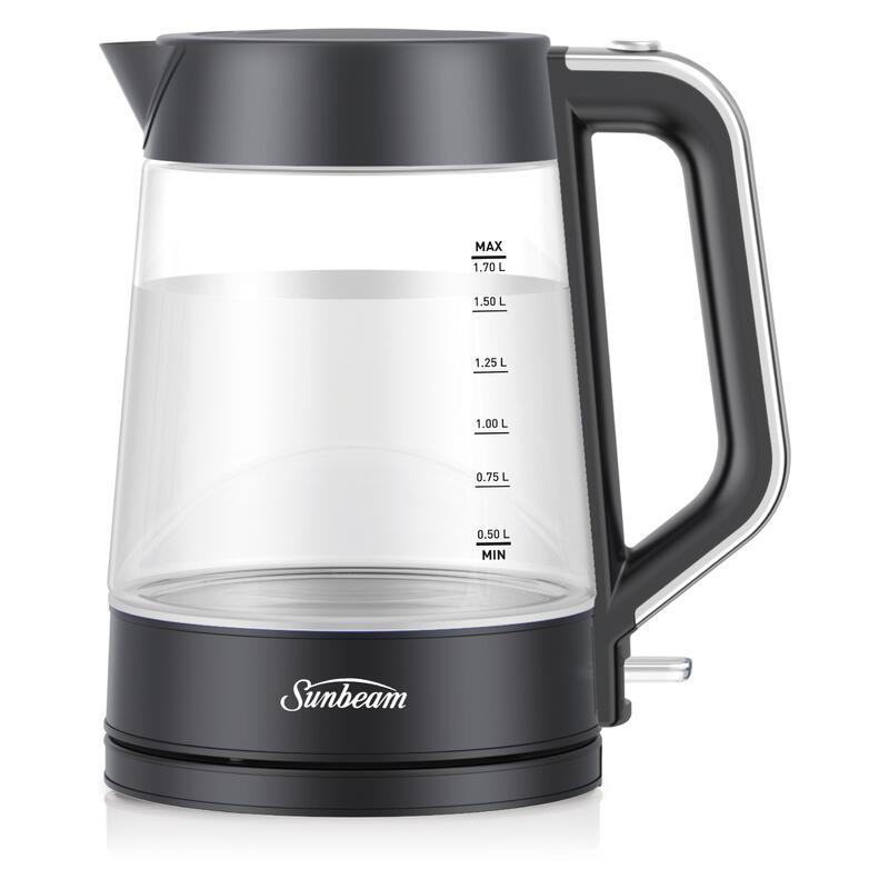 Sunbeam 1.7L Black Classics Glass Kettle