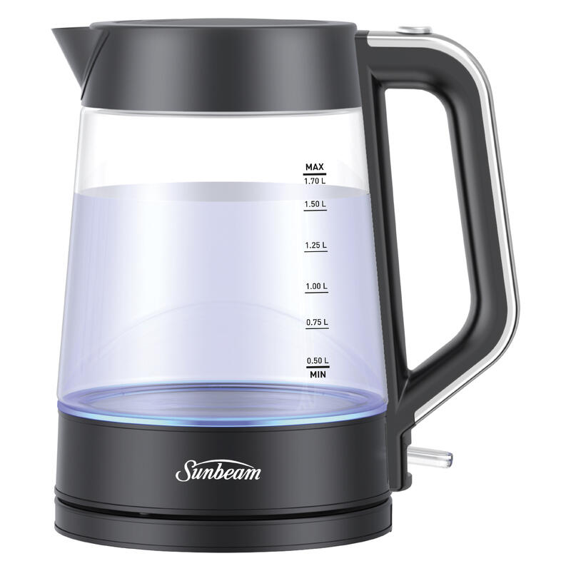 Sunbeam 1.7L Black Classics Glass Kettle
