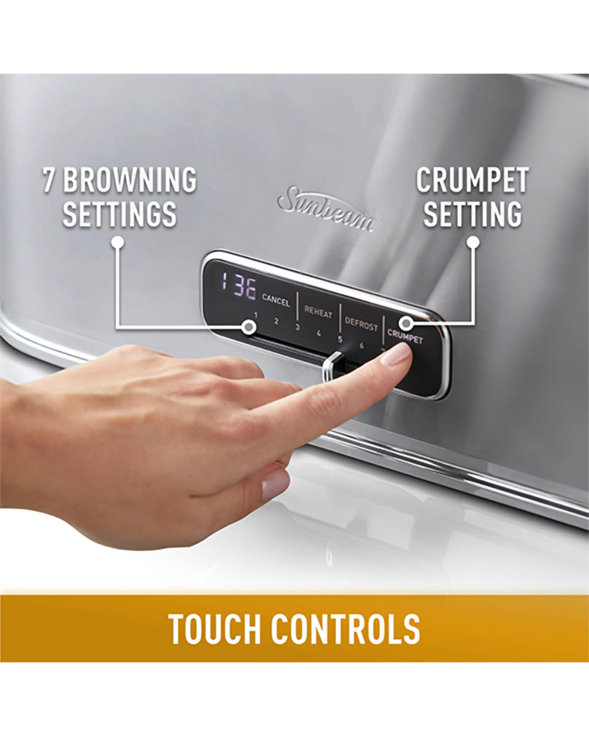 Sunbeam Arise Collection 4 Slice Toaster - Stainless Steel