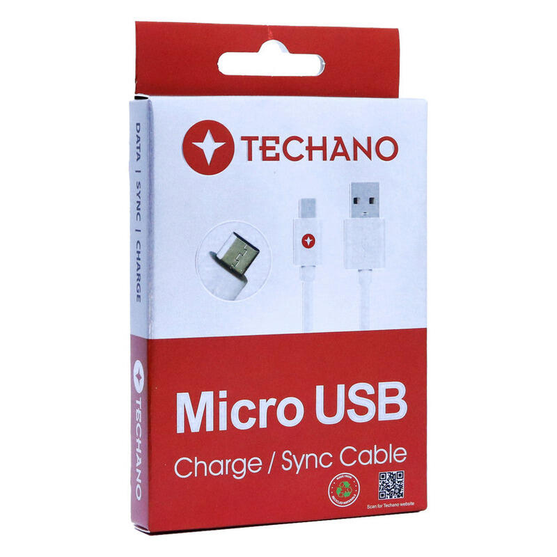 Techano 1M Micro USB to USB-A Cable - White