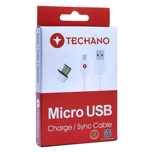 Techano 1M Micro USB to USB-A Cable - White