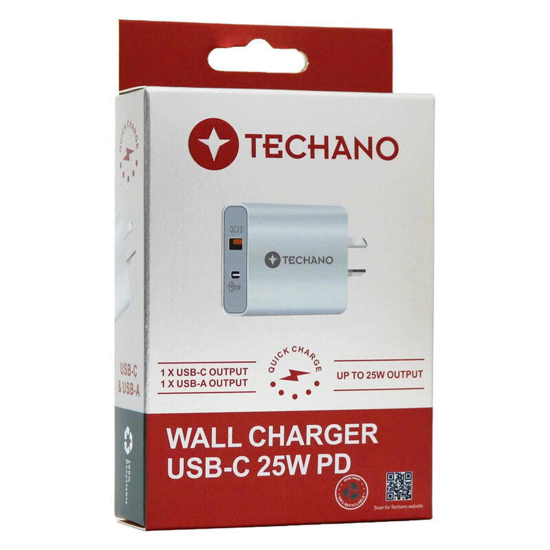 Techano 25W PD USB-C Wall Charger
