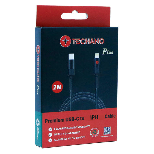 Techano Plus 2M Premium Type-C to IPH Cable - Graphite