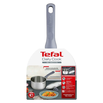 Tefal 16cm/1.5L Daily Cook Induction Saucepan + Lid - Stainless Steel