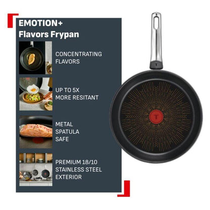Tefal 24cm Emotion+ Flavors Induction Stainless Steel Oil Concentrating Non-Stick Frypan