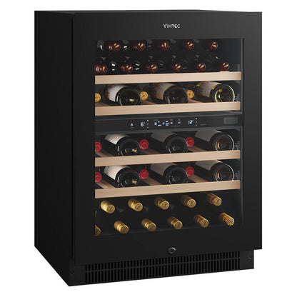 Vintec 40 Bottle Dual Zone Wine Fridge Cabinet - Black