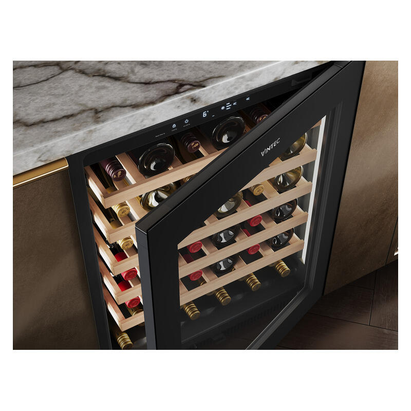 Vintec 41 Bottle Single Zone Wine Fridge Cabinet - Black