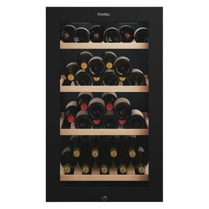 Vintec 35 Bottle Under-Counter Wine Fridge Cabinet - Black