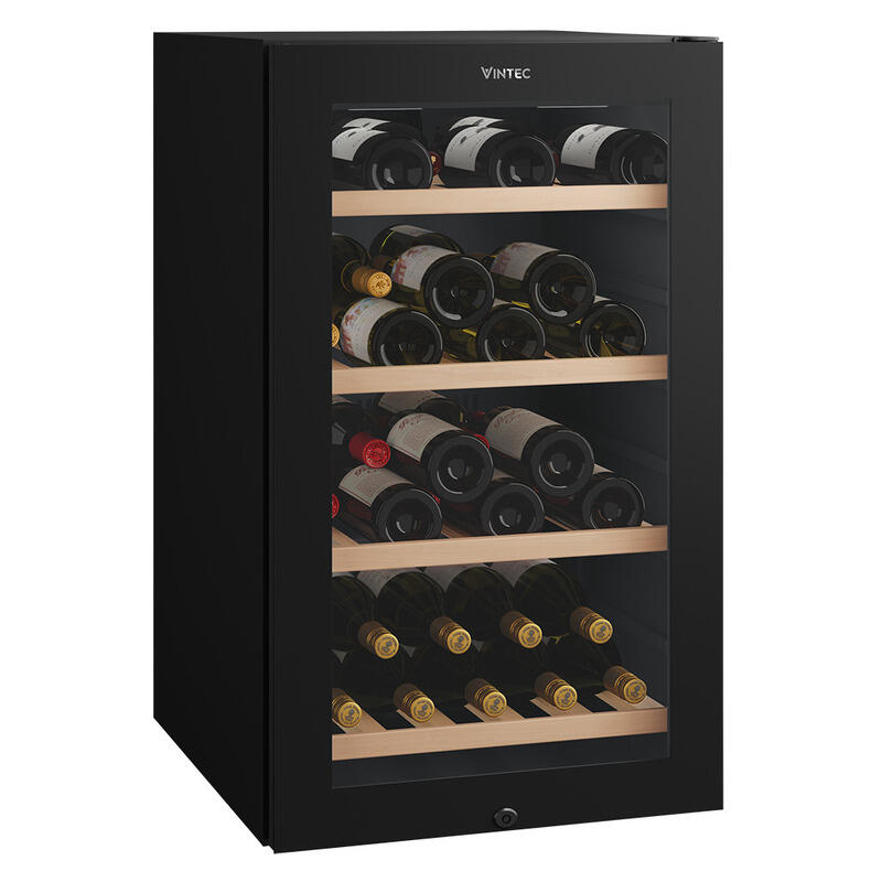 Vintec 35 Bottle Under-Counter Wine Fridge Cabinet - Black