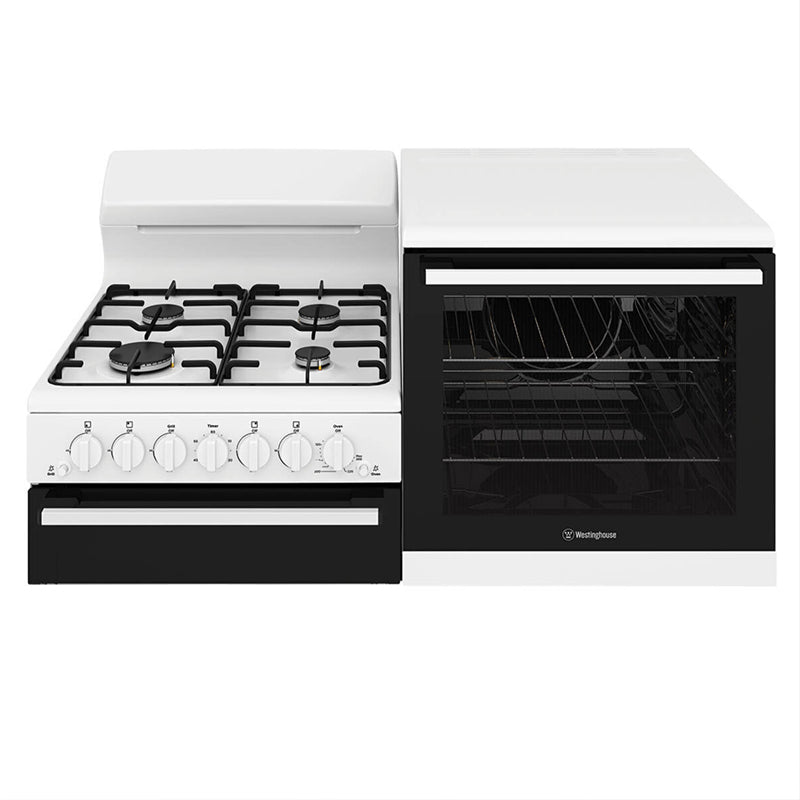 Westinghouse 110cm Elevated Electric Freestanding Oven with Gas Cooktop & Seperate Grill