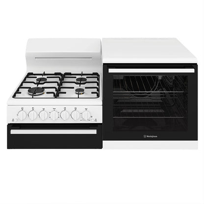 Westinghouse 110cm Elevated Electric Freestanding Oven with Gas Cooktop & Seperate Grill