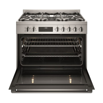 Westinghouse 90cm Dual Fuel Freestanding Oven with 5-Burner Gas Cooktop - Stainless Steel
