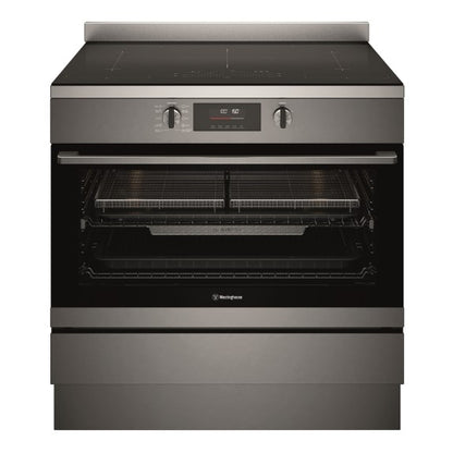 Westinghouse 90cm Pyrolytic Freestanding Oven with 5-Zone Induction Cooktop - Dark Stainless Steel