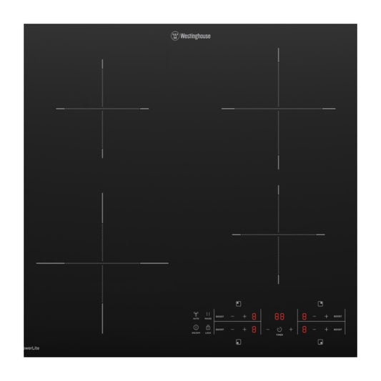 Westinghouse 60cm 4 Zone Low Current Induction Cooktop - Black