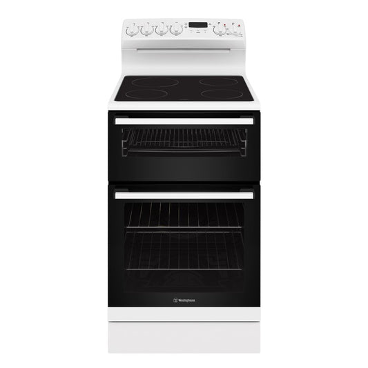 Westinghouse 54cm Freestanding Oven with 4-Zone Ceramic Cooktop - White